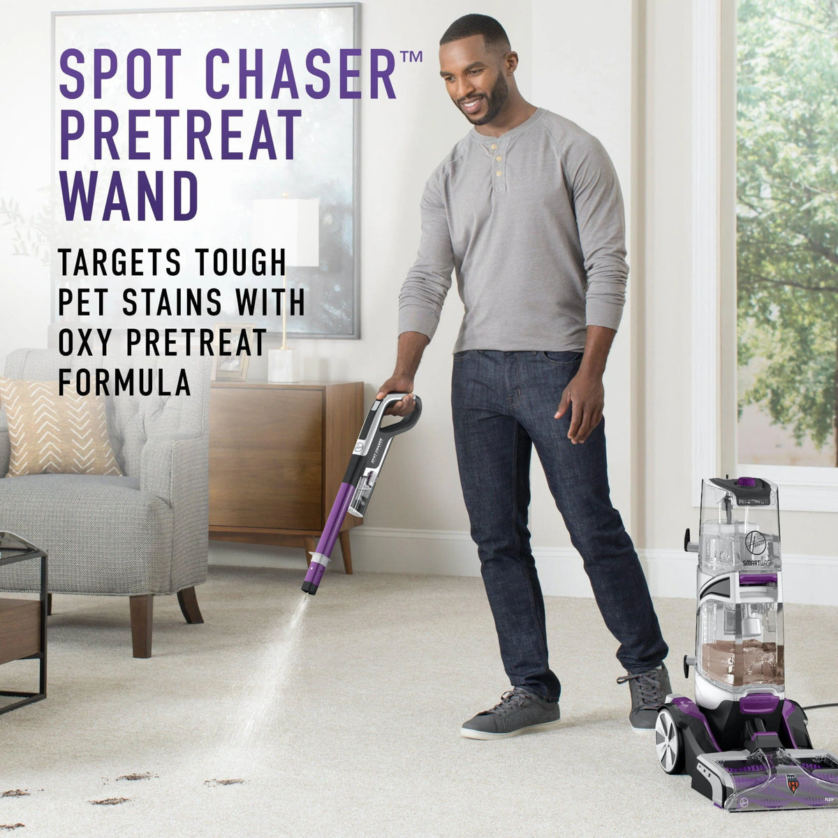 Hoover SmartWash Pet Complete Automatic Carpet Cleaner Machine， FH53010