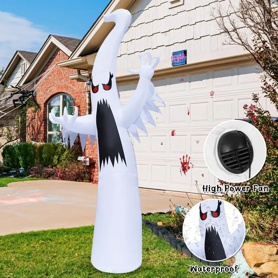 6 FT Halloween Inflatable Ghost with LED Scary Blow Up Decor - Inflable Fantasma