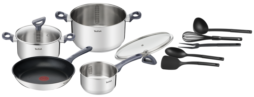 Tefal Daily Cook Stainless Steel Induction 4pc Set + Utensils