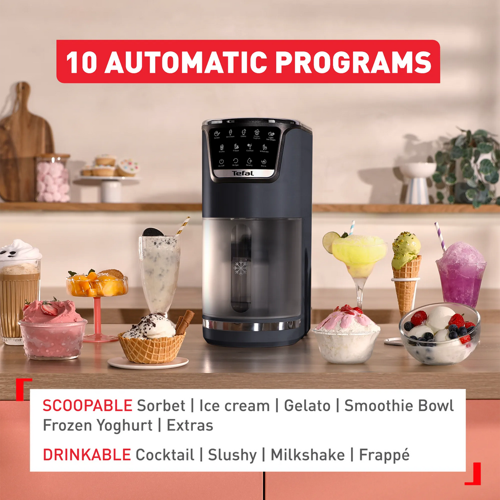 Tefal Dolci Black Knight Ice Cream Maker with Bonus Nesquik Tins