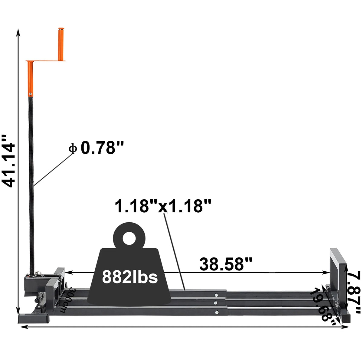 WIILAYOK Lawn Mower Lift Jack with Manual Handle & Power Tool,Riding Telescopic Lift with 882 Lbs Weight Capacity for Garden Tractors Lawn Mowers
