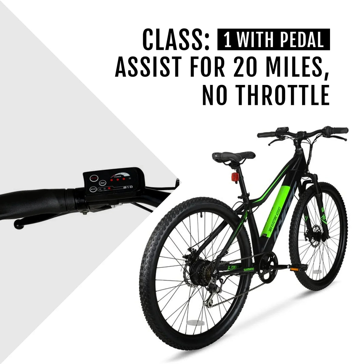 Hyper Bicycles 29 36V Electric Mountain Bike for Adults, Pedal-Assist, 250W E-Bike Motor, Black