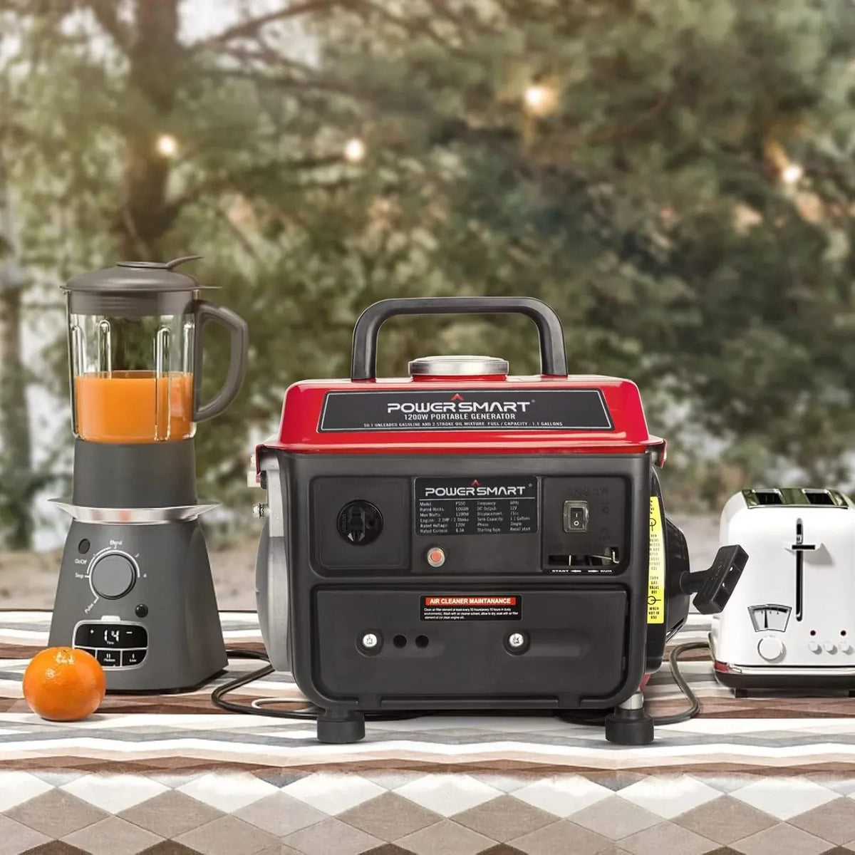 PowerSmart Generator, 1200 Watts Outdoor generator Low Noise, Gas Powered Portable Generator, PS50A