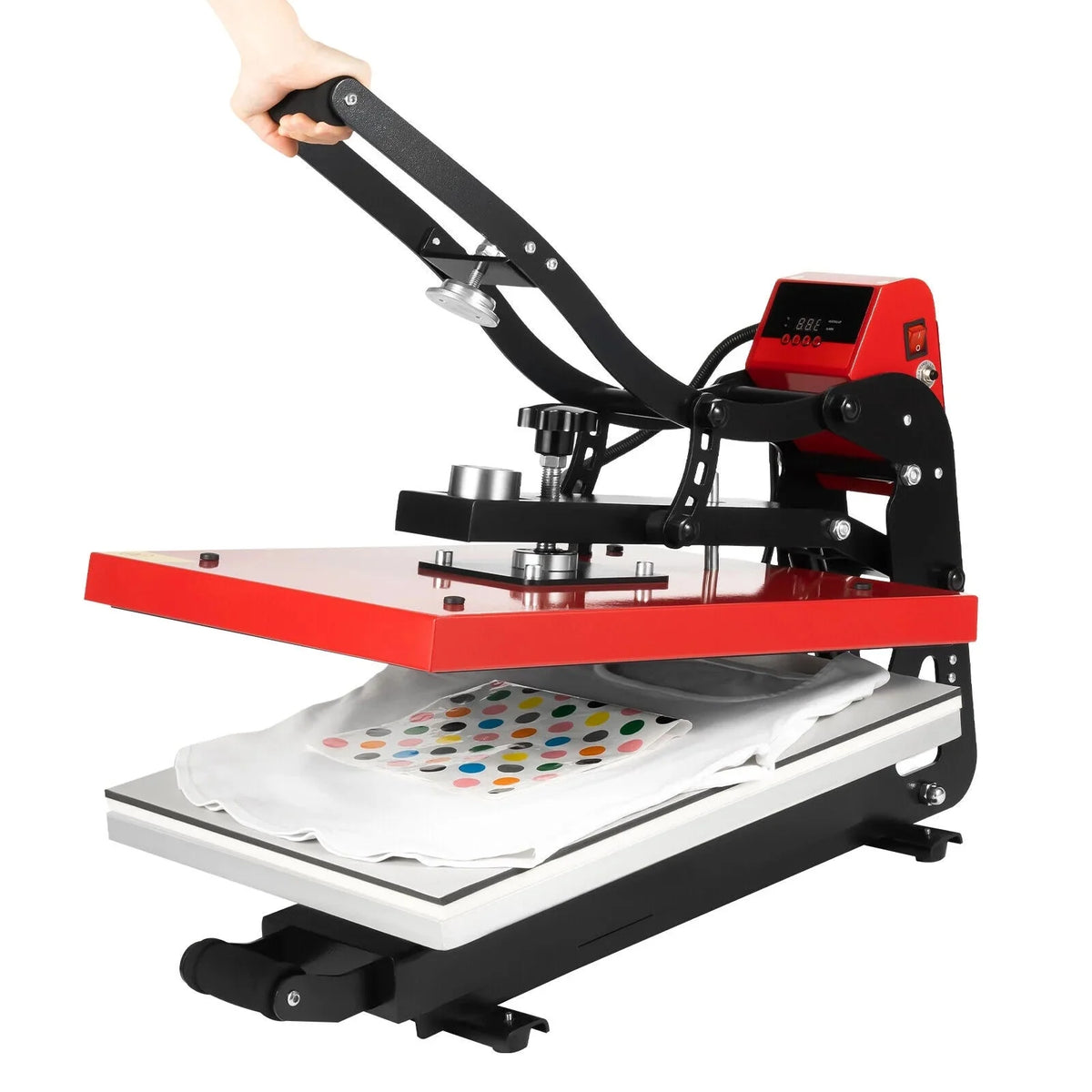 16 x 20 Clamshell Semi-Auto Open Heat Press Machine with Slide Out Function Heavy