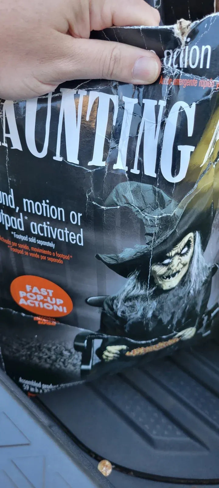 Halloween Haunted Harriet Witch Pop Up Animatronic Haunted House Prop with Bowl