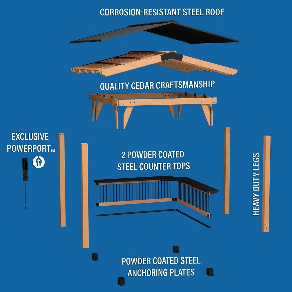 Granada Grill Gazebo with Outdoor Bar