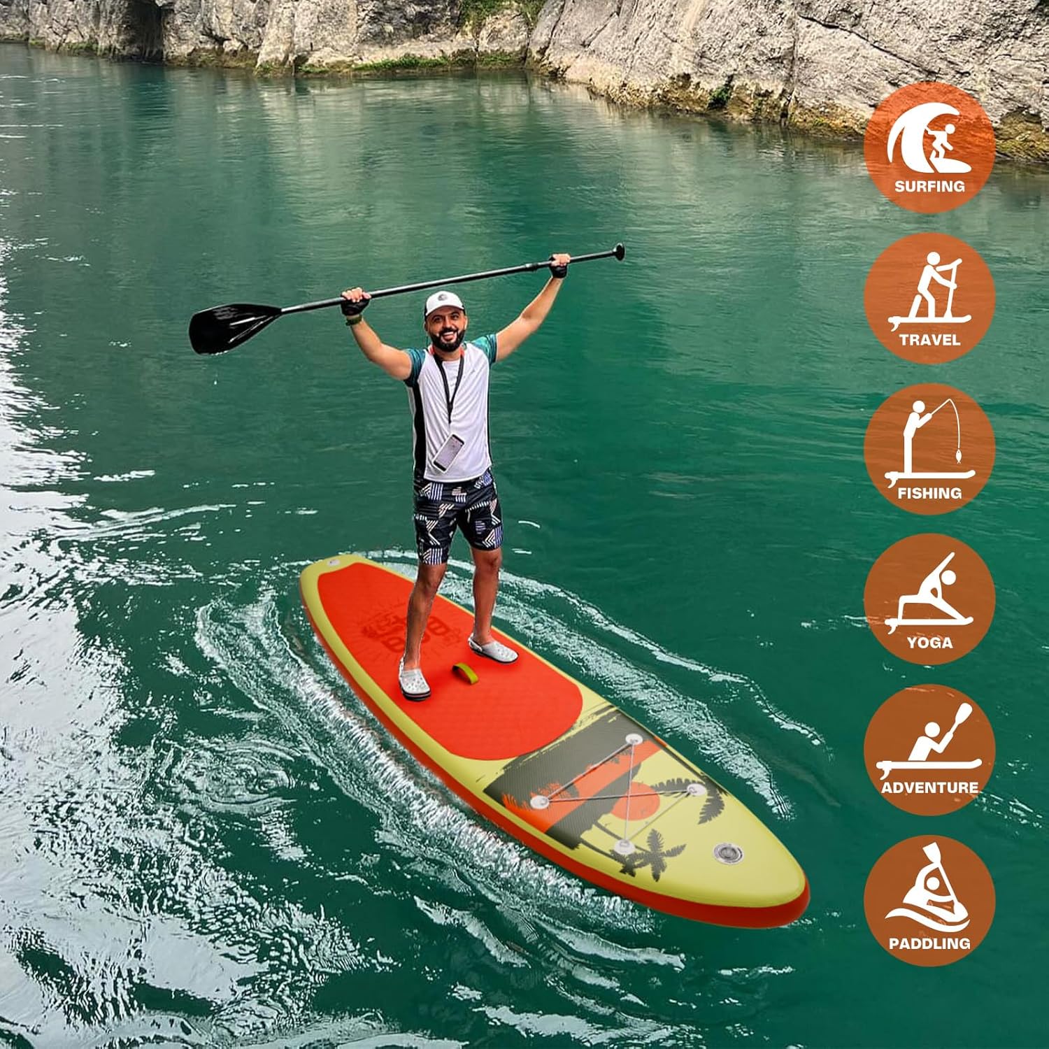 FunWater Inflatable Stand Up Paddle Board Premium SUP Paddle Accessories EVA Deck