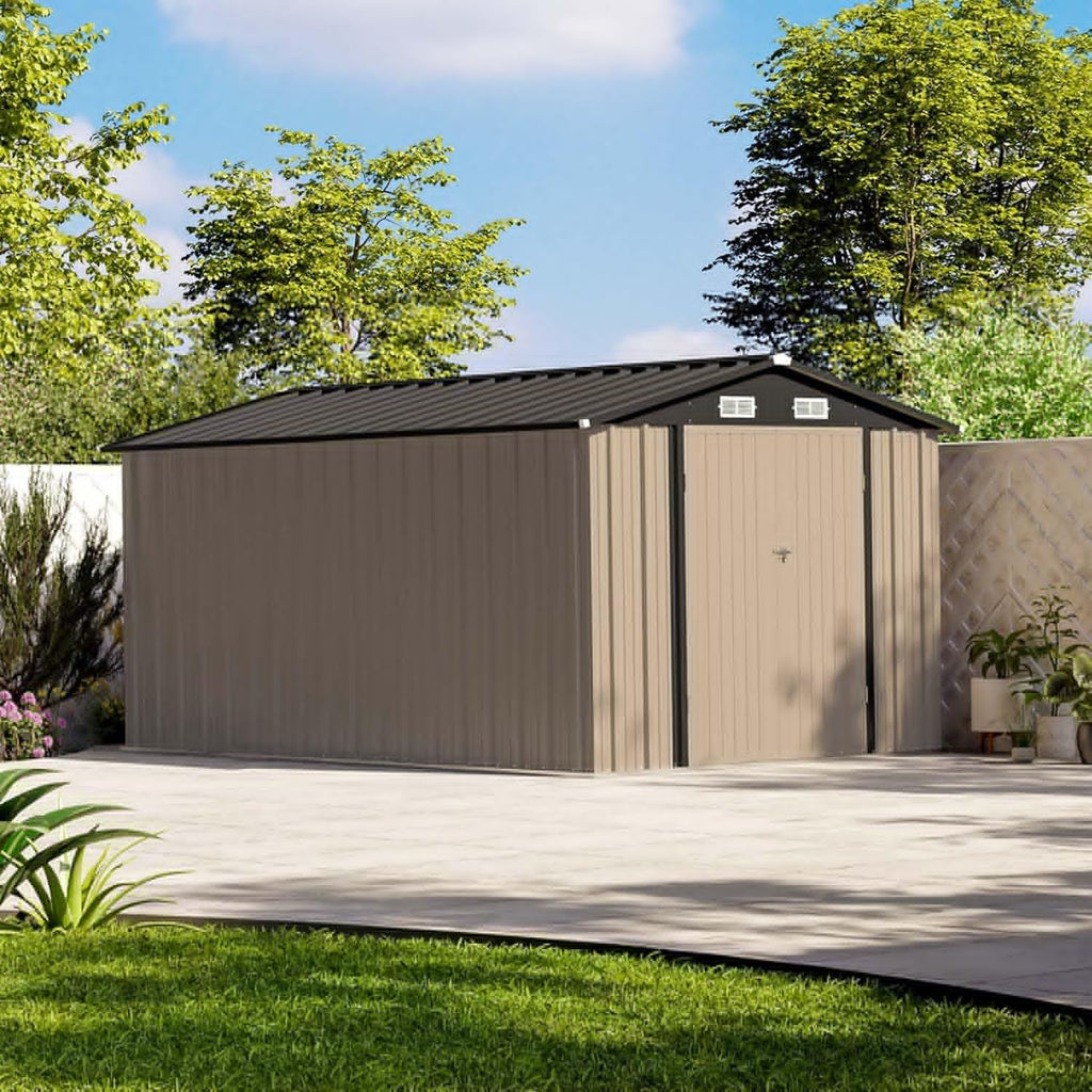 Patiowell 5x3 FT Outdoor Storage Shed Tool Shed with Sloping Roof and Lockable Door Metal Shed