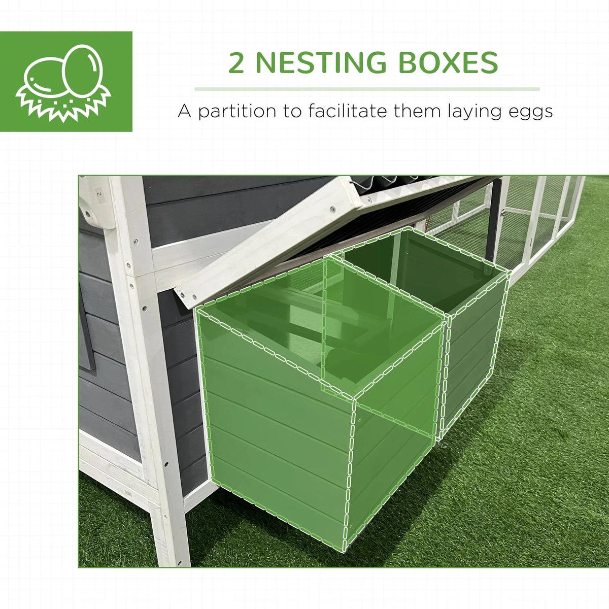 PawHut 162 Large Chicken Coop for 6-8 Chickens, Chicken House