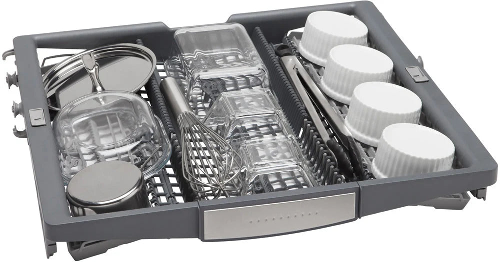 Bosch - 500 Series 24 Pocket Handle Dishwasher with Stainless Steel Tub - White