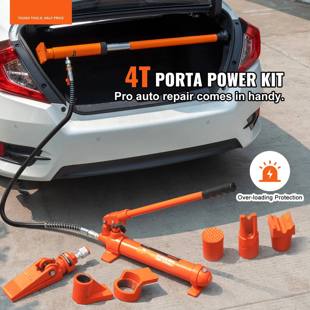 BENTISM 4 Ton Porta Power Kit Hydraulic Jack Air Pump Lift Ram Tool Auto Body Frame Repair Power Kits