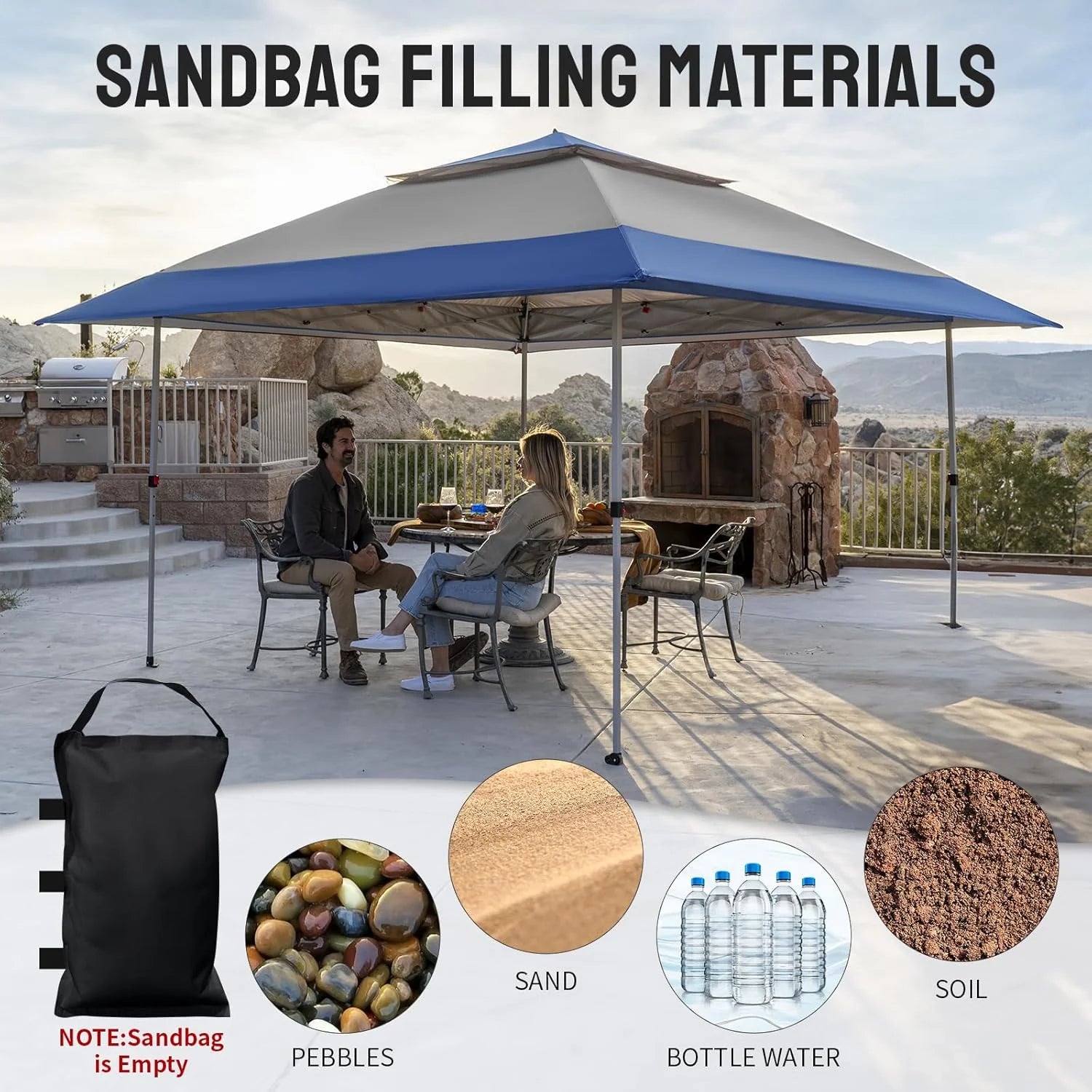 CROWN SHADES 13x13 Pop Up Gazebo, Canopy Tent, Gazebos on Clearance - Outdoor Gazebo for Backyard & Patio Furniture - Carpa Pop Up Tent with Wheeled STO-N-Go Cover Bag (White)