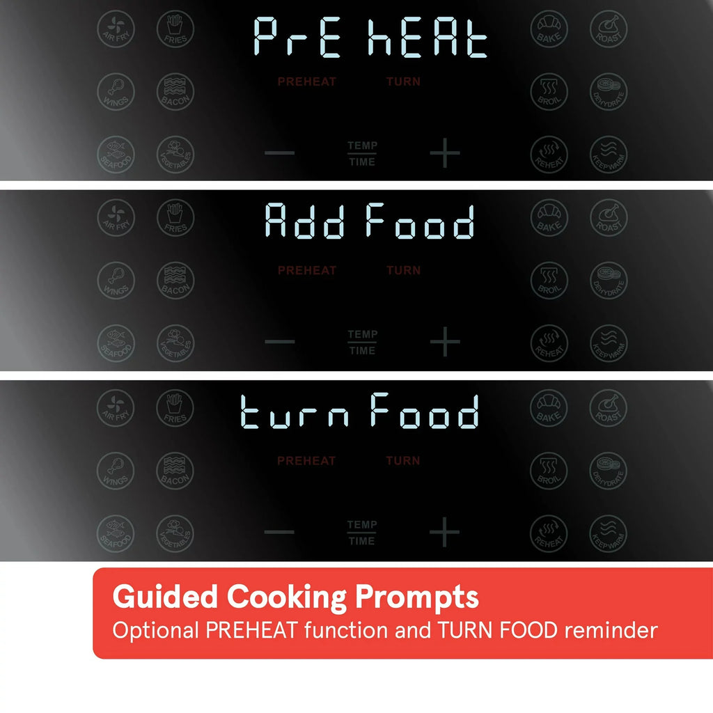 Gourmia 7-Qt Digital Air Fryer with Guided Cooking， Easy Clean， Stainless Steel
