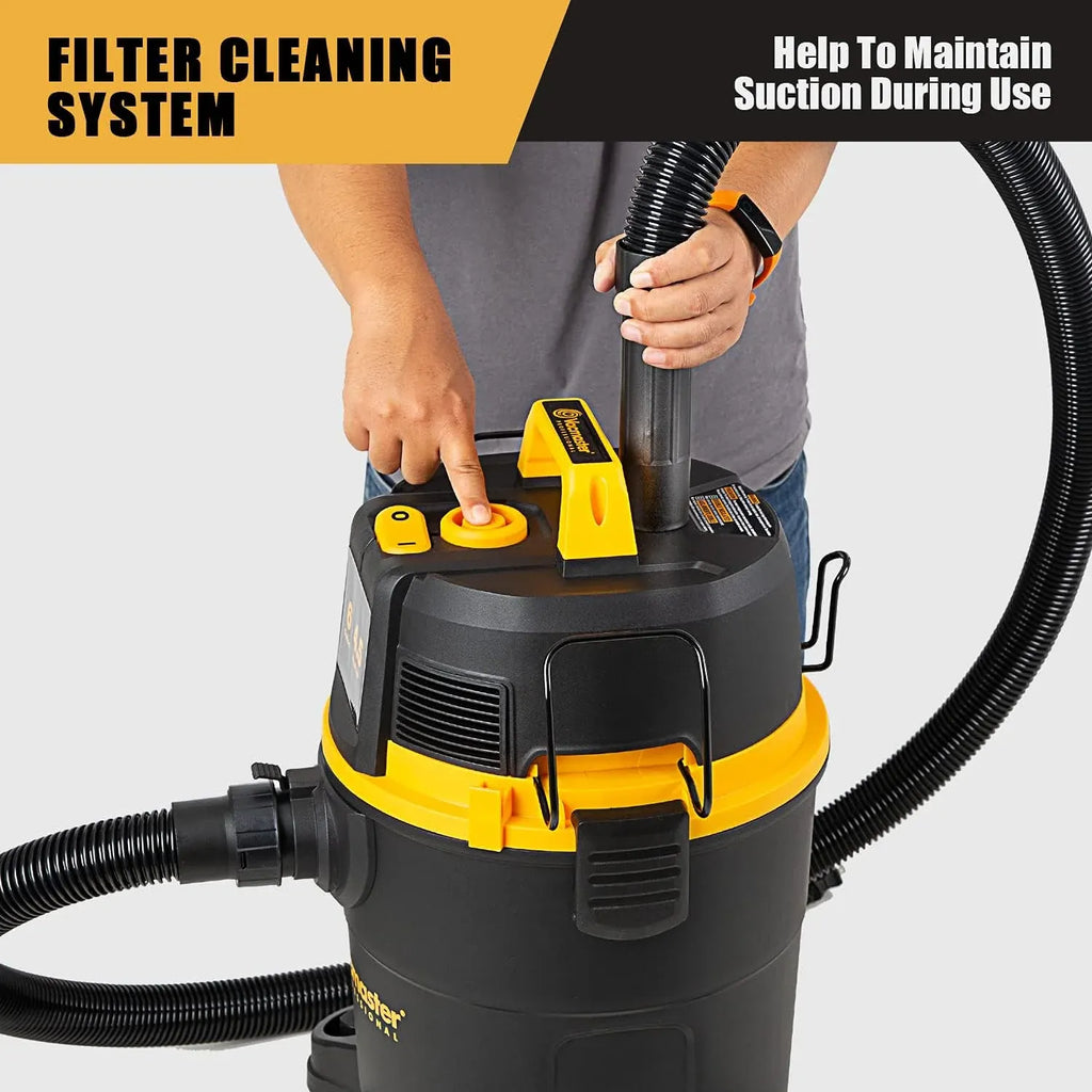 Vacmaster Professional 6 Gallon 4.5 Peak HP Wet/Dry Vacuum with Self-Cleaning Filter System - VDK611PF 0201