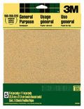 3M 9005NA 5-Count Pack of 9" x 11" Assorted Grit Aluminum Oxide Sandpaper