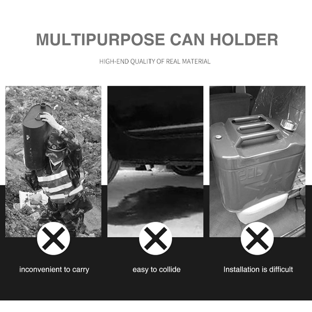 EUBUY Adjustable Metal Jerry Can Holder for 10L/20L Fuel Tank Lockable Fuel Oil Petrol Water Alcohol Container Carrier