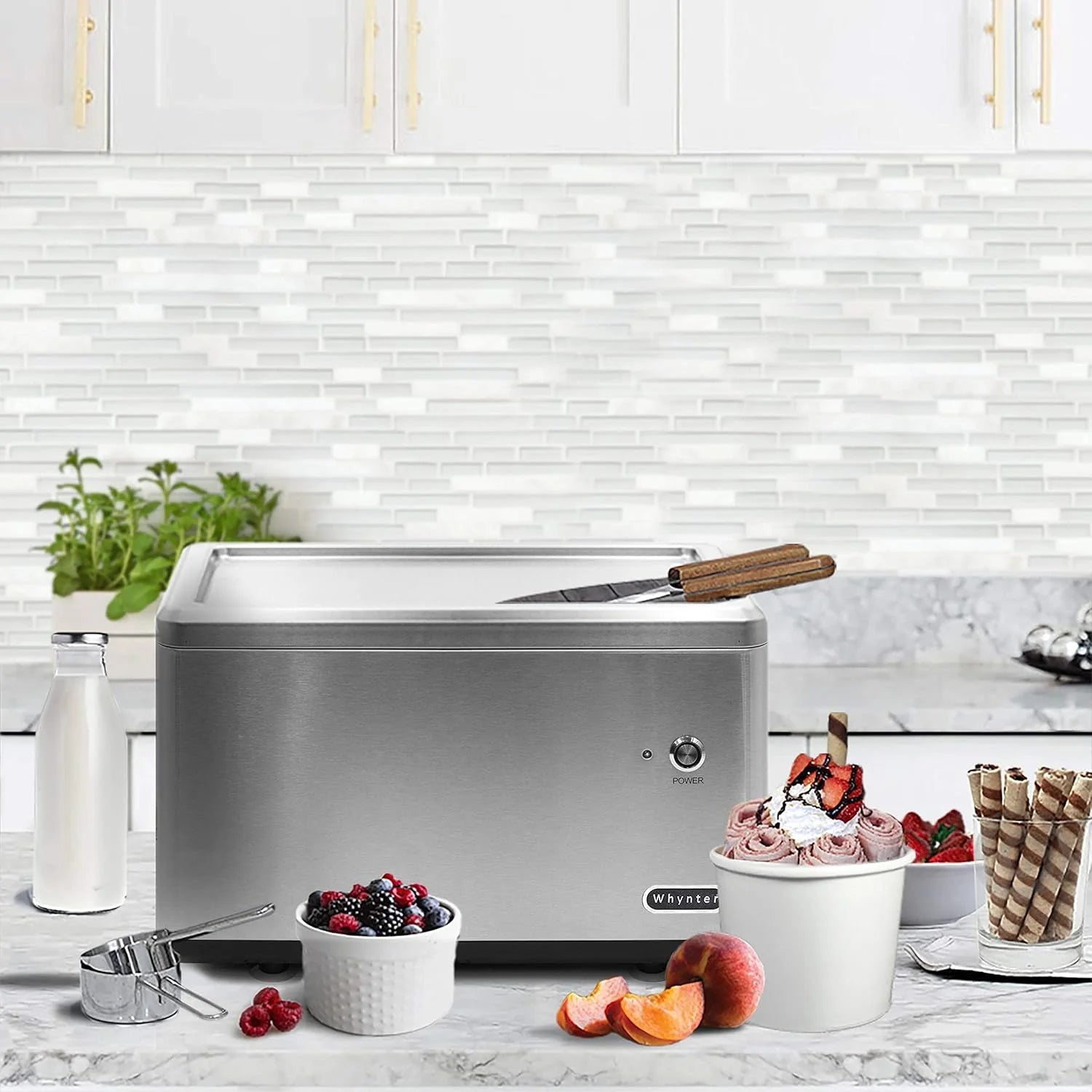 Whynter ICR-300SS 0.5-Quart Stainless Steel Rolled Ice Cream Maker With Compressor
