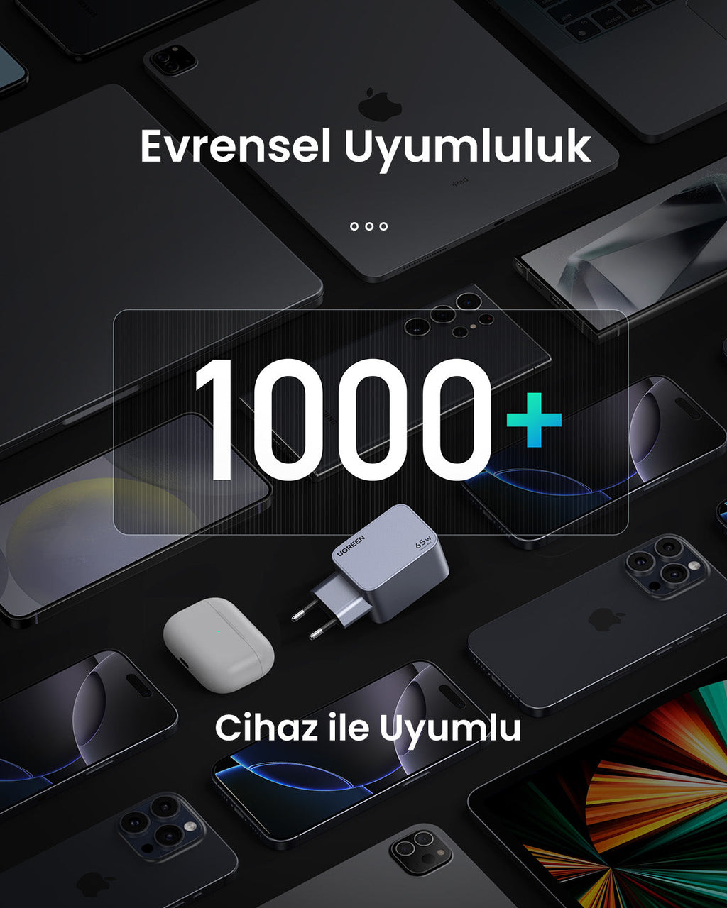 UGREEN Nexode Pro 65W 3 Port Şarj Cihazı Seti