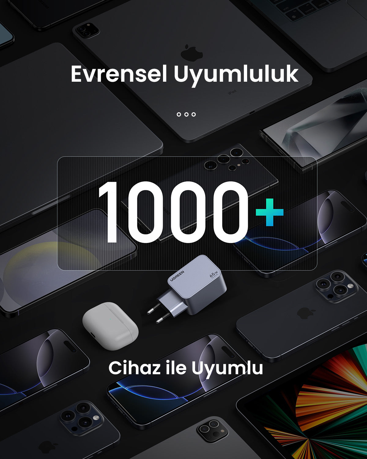 UGREEN Nexode Pro 65W 3 Port Şarj Cihazı Seti