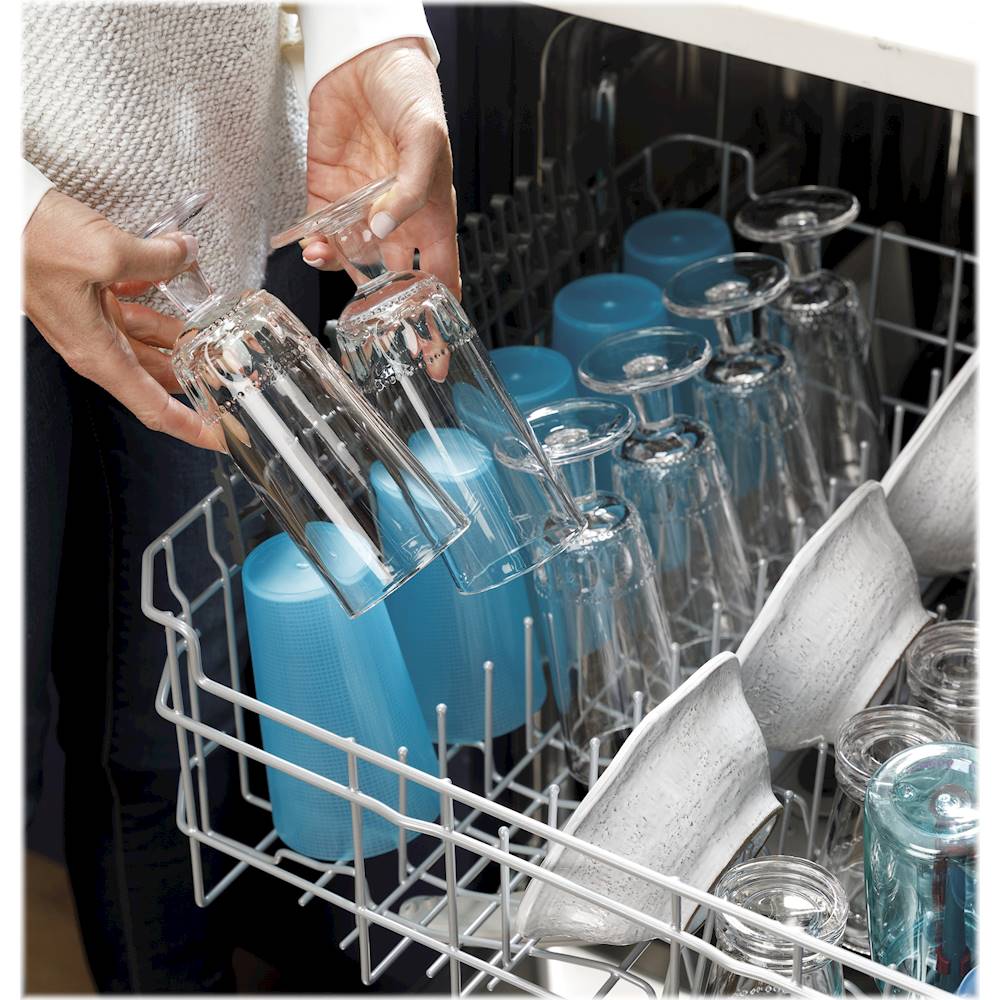 GE - Front Control Built-In Dishwasher with Stainless Steel Tub, 48 dBA - Slate