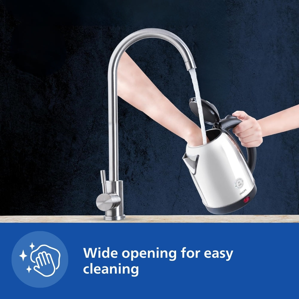 Philips 1.5 L Kettle with 25% thicker body for longer life and triple safe auto cut off - HD9373/00