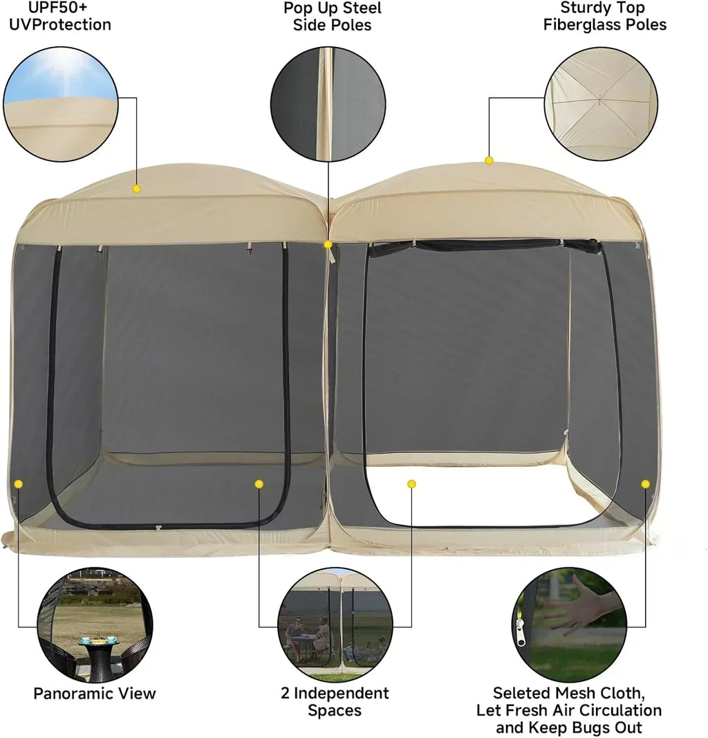 Alvantor Screen House Gazebo Pop Up Igloo Screened Canopy Tent with Mosquito Netting Sides