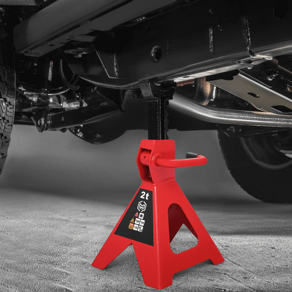 M-AUTO 3PC Jack & Stands Set Heavy Duty Manual Floor Jack with 2 Jack Stands, 2 Ton Capacity Trolley (4,000 lb), Black