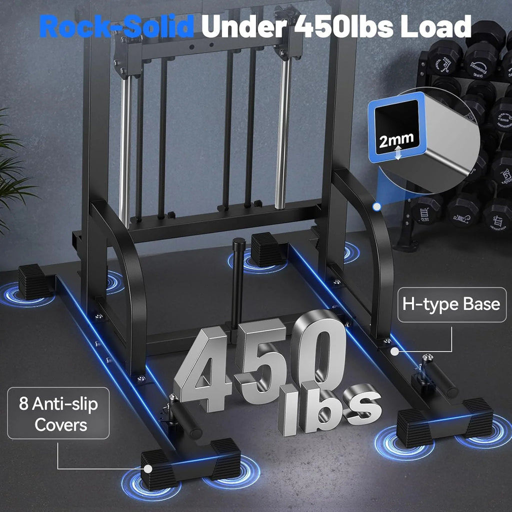 Sportsroyals Power Tower Pulp Up Bar Station, 450 lbs stable suspended immersion tilt station