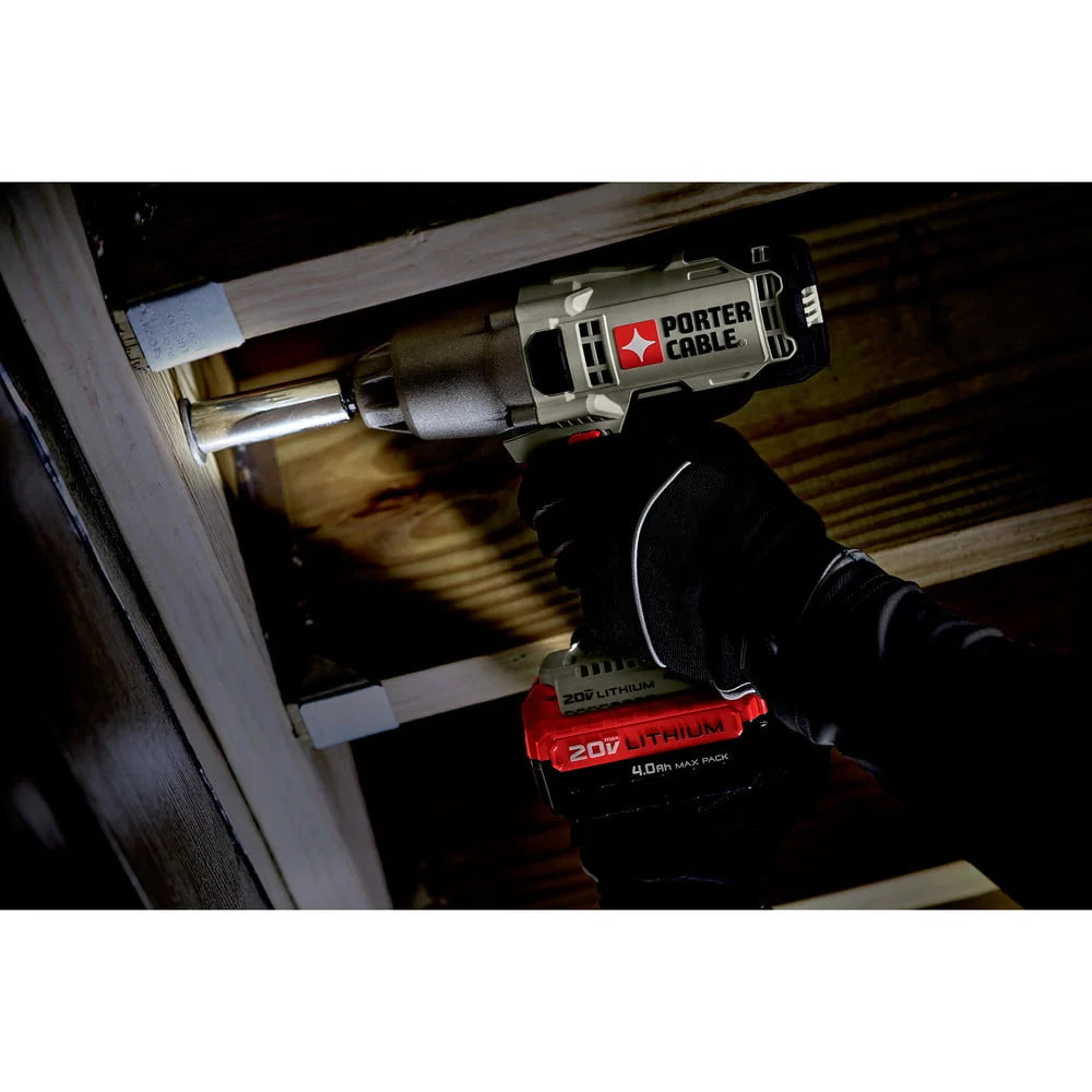 Porter Cable 20V 1/2 in. Cordless Brushed Impact Wrench Kit (Battery & Charger)