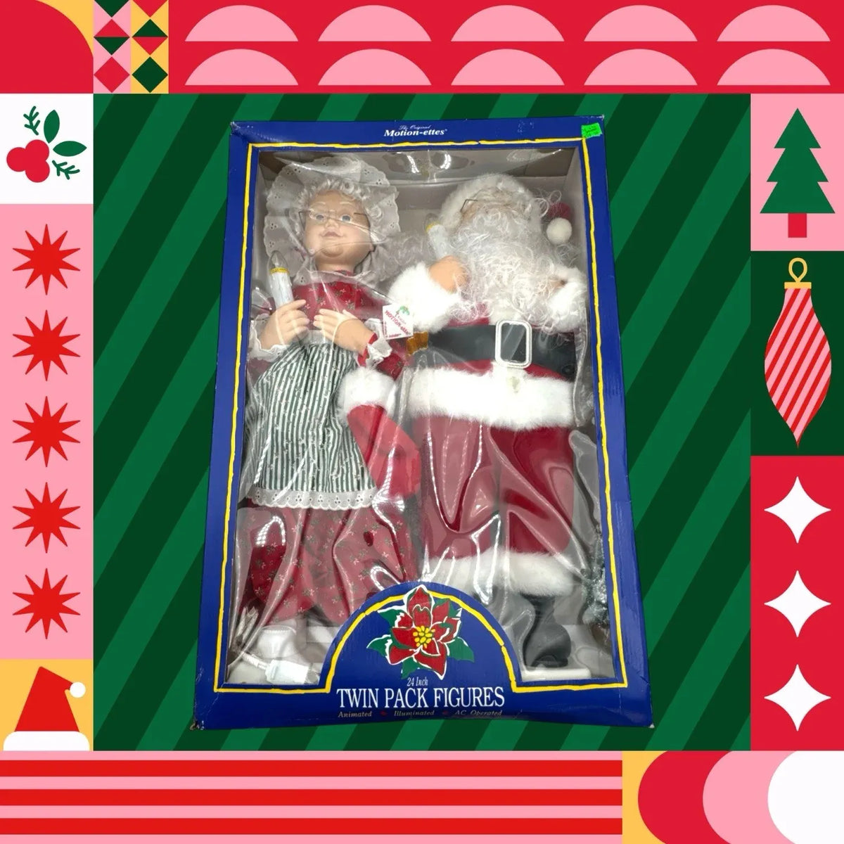 Telco 24â?Motion-ettes Animated Santa & Mrs. Claus Christmas Figures