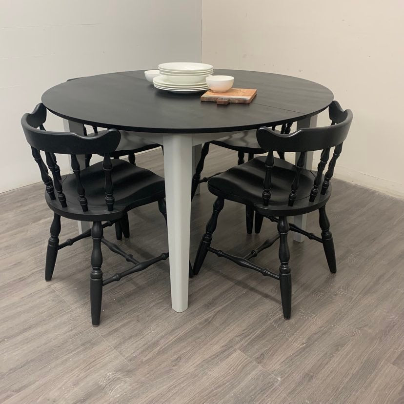 6 Piece Black Farmhouse Dining Set