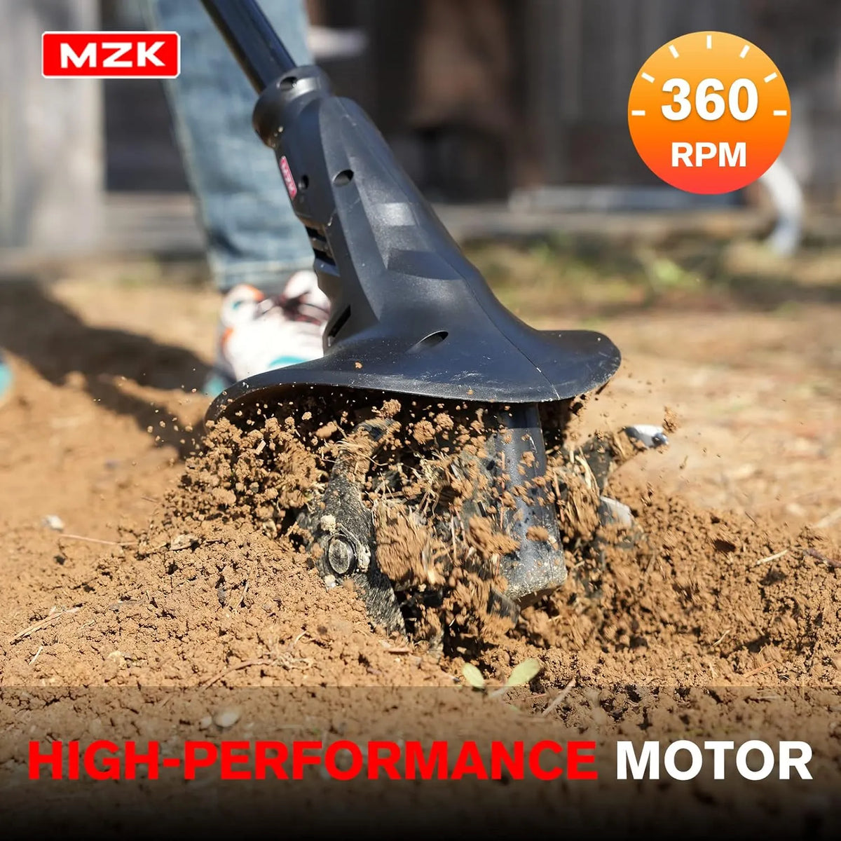20V Cordless Tiller Cultivator with Steel Tines,8-inch Wide Battery Powered Garden Cultivator, 360RPM Electric Tiller for Lawn/Gardening/Soil Cultivation(2 * 2AH Battery&Charger Included),TC08D01