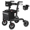 All-Terrain Rollator Walker for Seniors Rubber Wheels Foldable Lightweight 300lb
