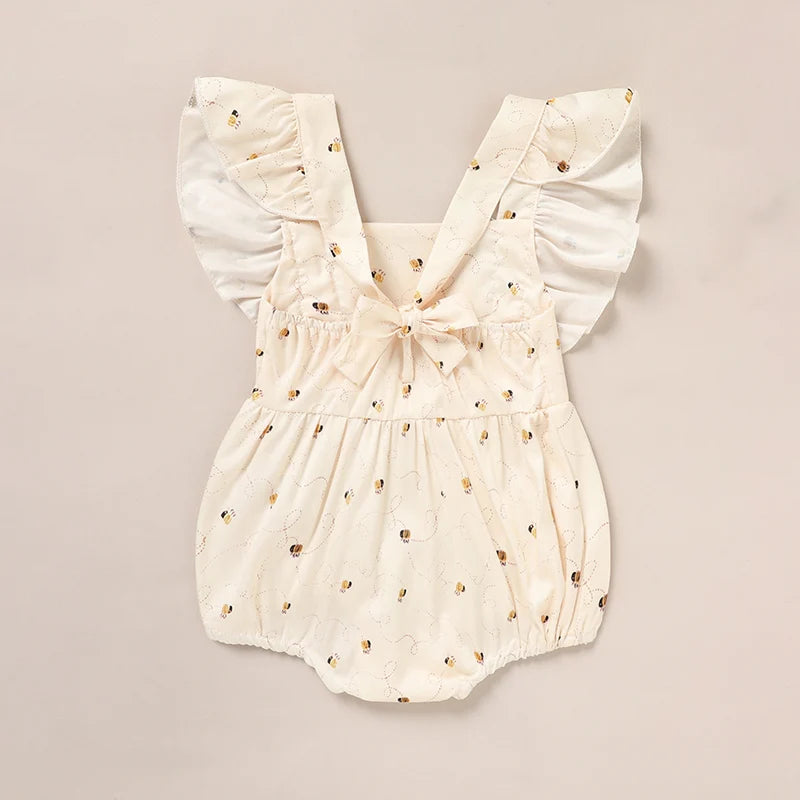 Baby Girl Honeybee Bubble Romper - 1st Bee Day Romper, Infant Bee Birthday Outfit, Cute Bee Romper For Baby