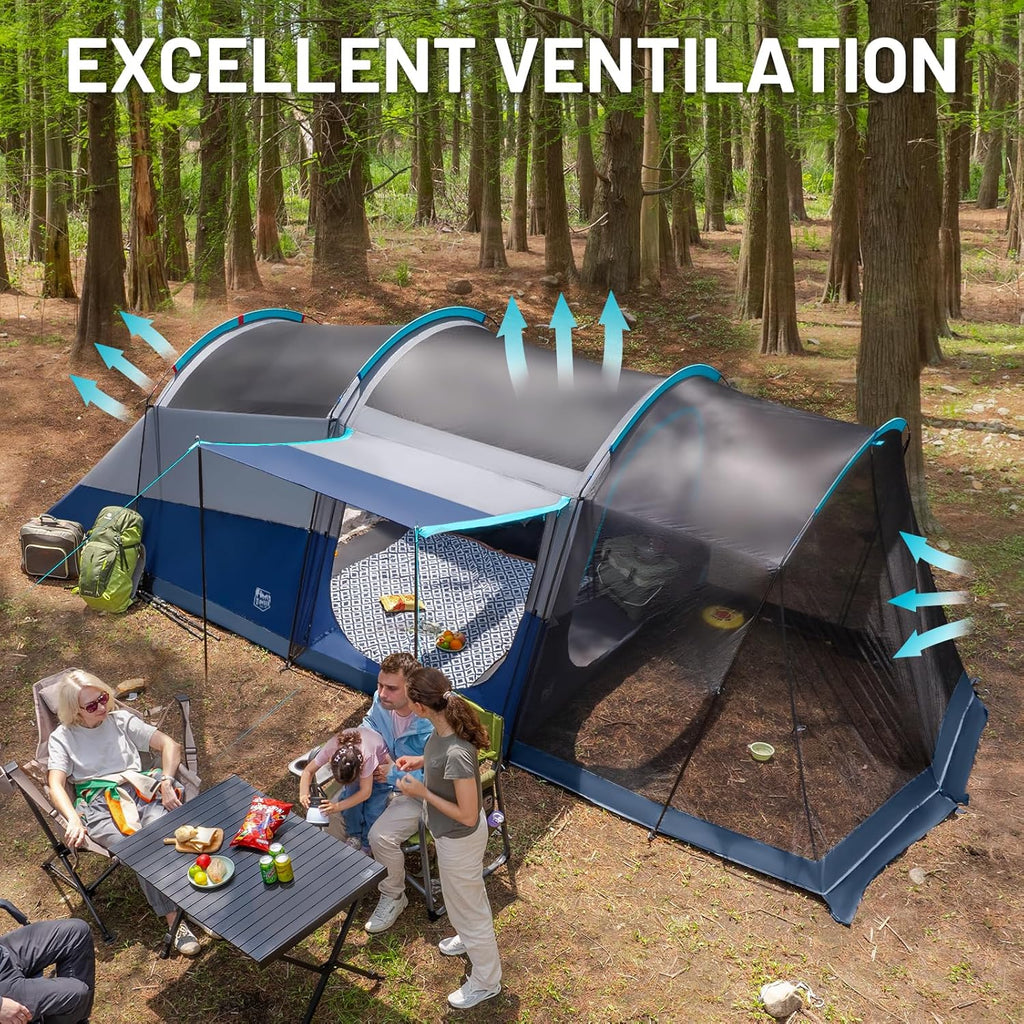 TIMBER RIDGE 8 Person Family Camping Tent Double Layer Waterproof Weather Resistant Tunnel Tent