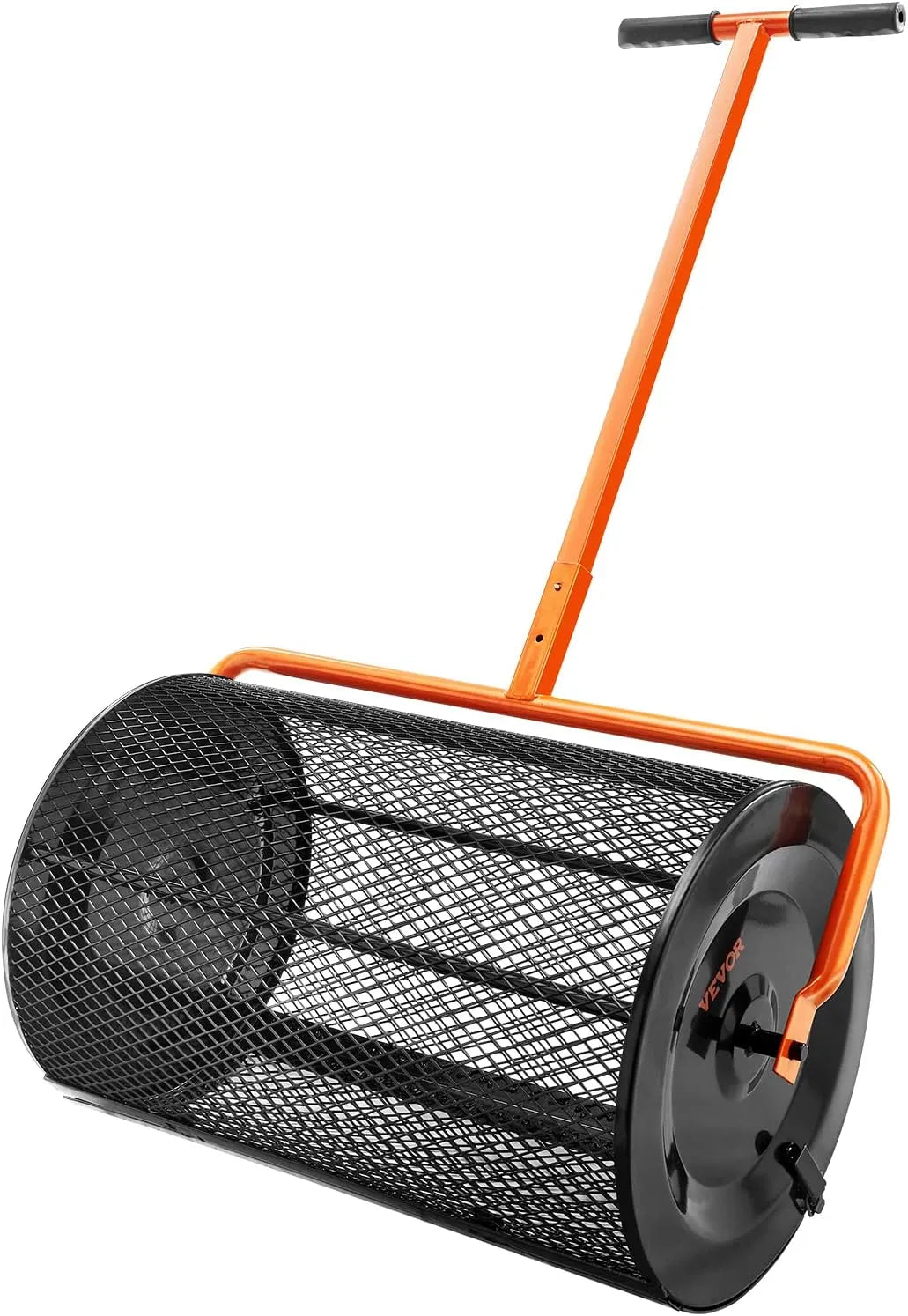 VEVOR Tow Behind Broadcast Spreader, 130LBS Capacity, Tow-Behind Lawn Spreader with 13 in Tires, 30 Adjustable Setting & 9.8 ft Spreading Width, Lawn Spreaders for Seed, Fertilizer, Salt, Ice Melt