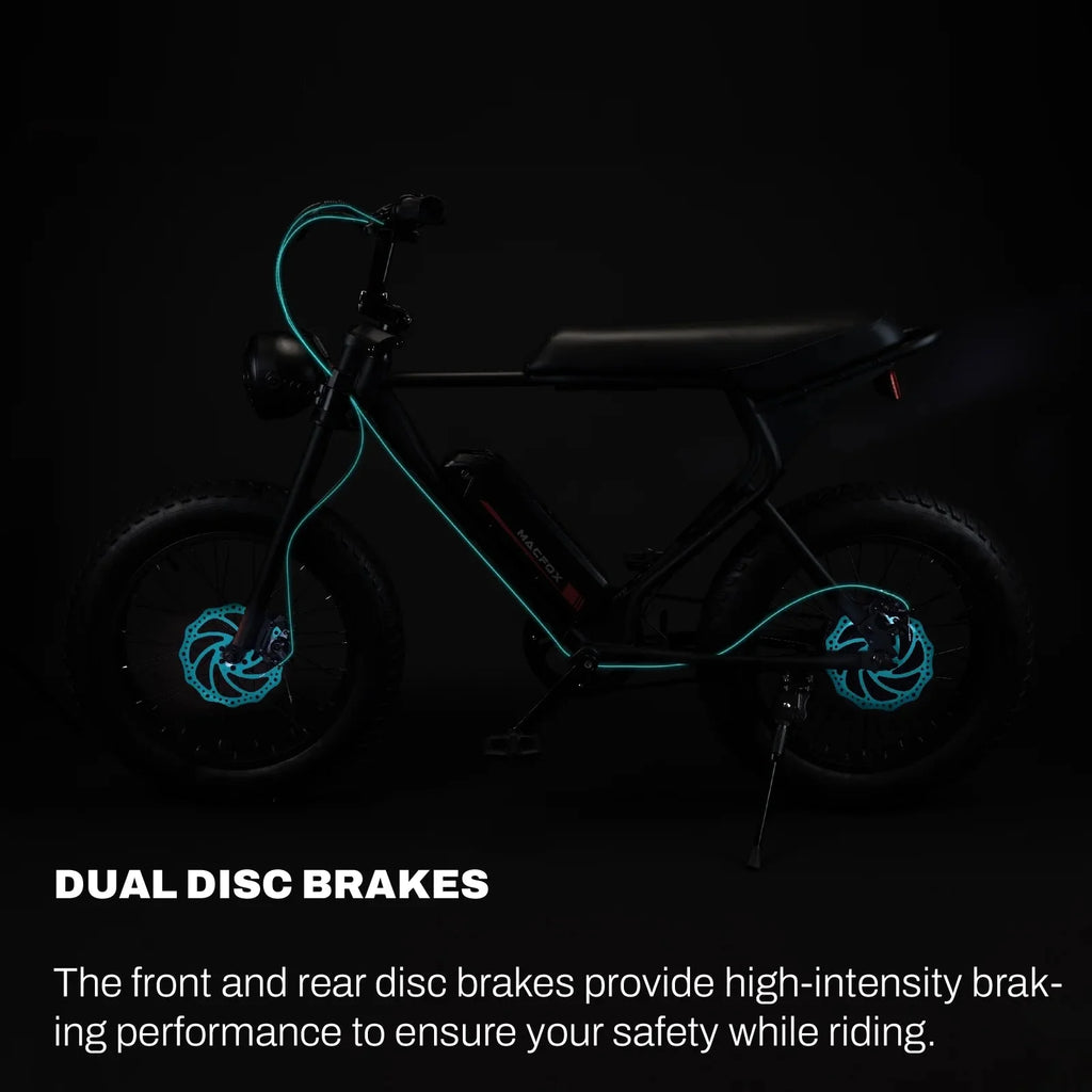 MACFOX Electric Bike, Ebike 500W/48V/10.4Ah, 20 Fat Tire Electric Bicycles Up to 20MPH & 40 Miles with Retro Motorcycle Design, Removable Battery, 50N.m Max Torque