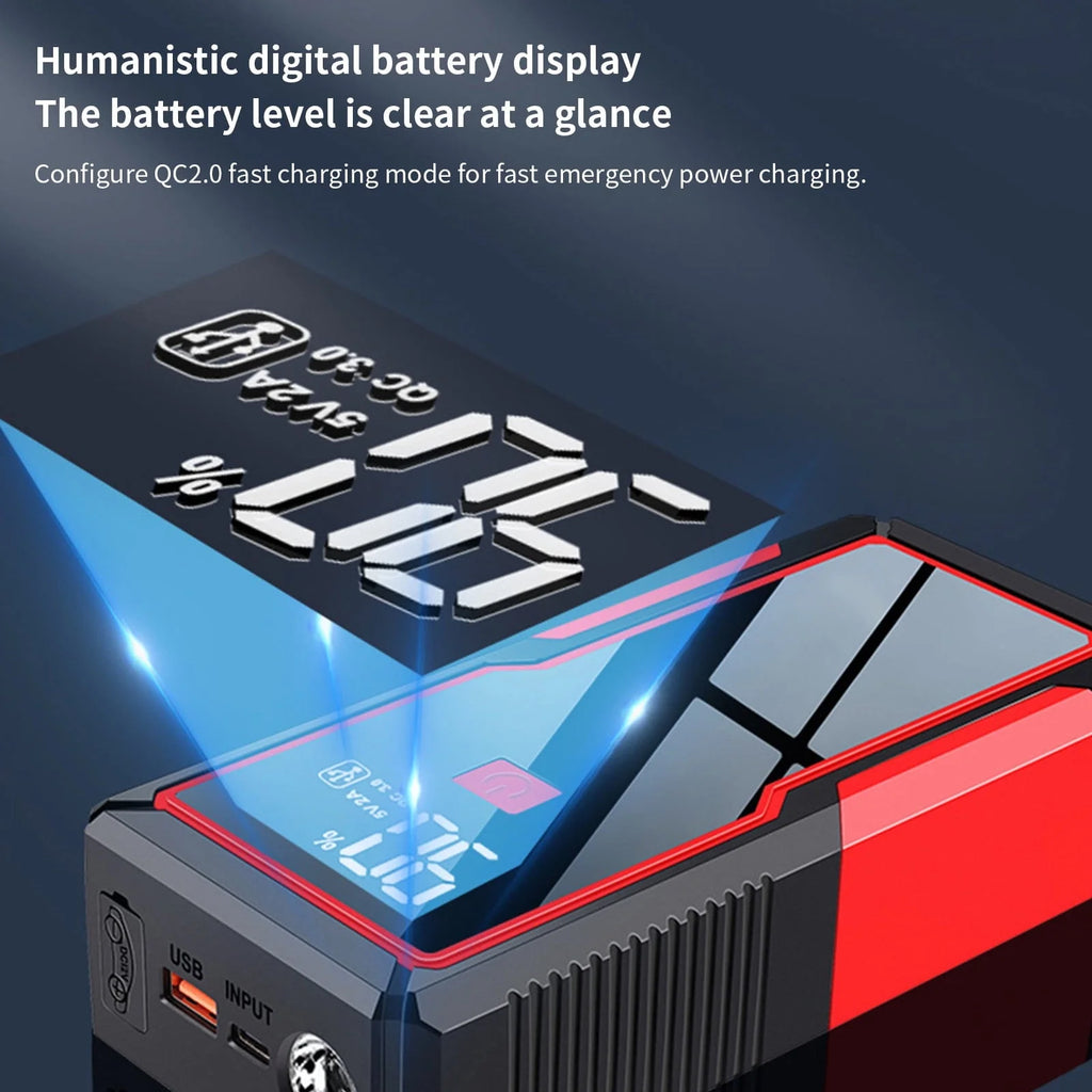 Augper Car Battery Jump Starters 2000A Jump Start Battery Pack for All Gasoline and Diesels Engines Portable 12V Car Charger Jumper with Type C Quick Charge LED Lights