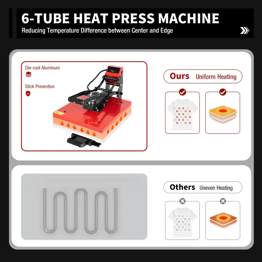 16 x 20 Clamshell Semi-Auto Open Heat Press Machine with Slide Out Function Heavy