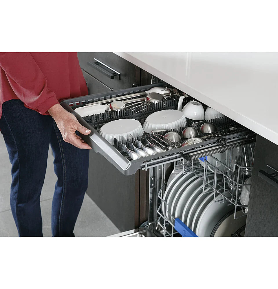 GE Profile - Top Control Smart Built-In Stainless Steel Tub Dishwasher with 3rd Rack and Microban, 42dBA - Stainless steel