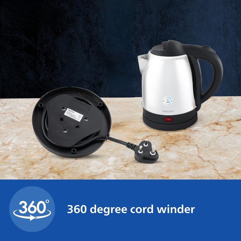 Philips 1.5 L Kettle with 25% thicker body for longer life and triple safe auto cut off - HD9373/00