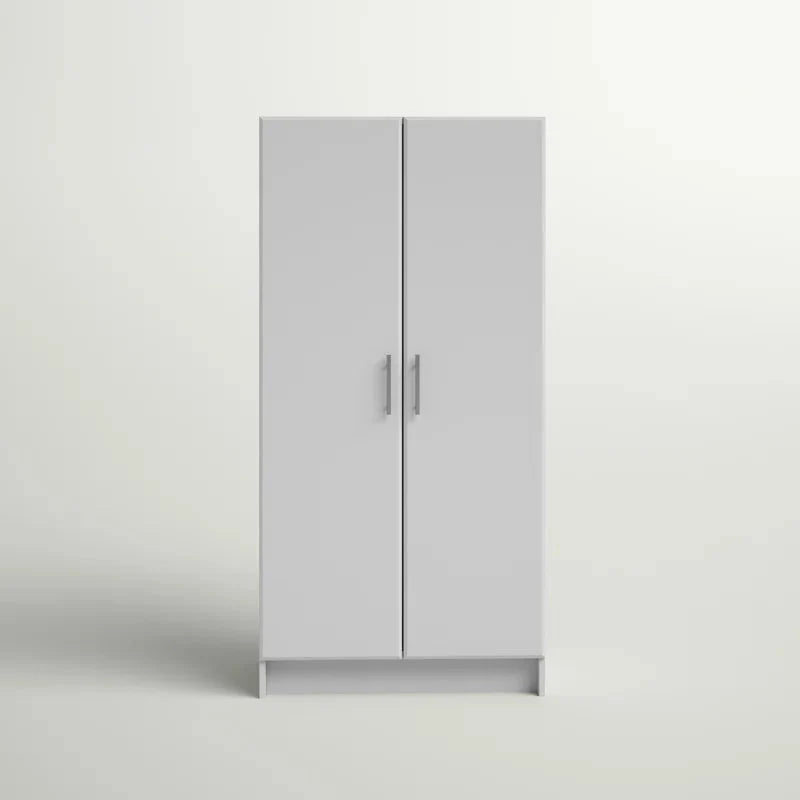 Prepac Elite 2 Door Wardrobe Cabinet， 32 W x 65 H x 20 D， White