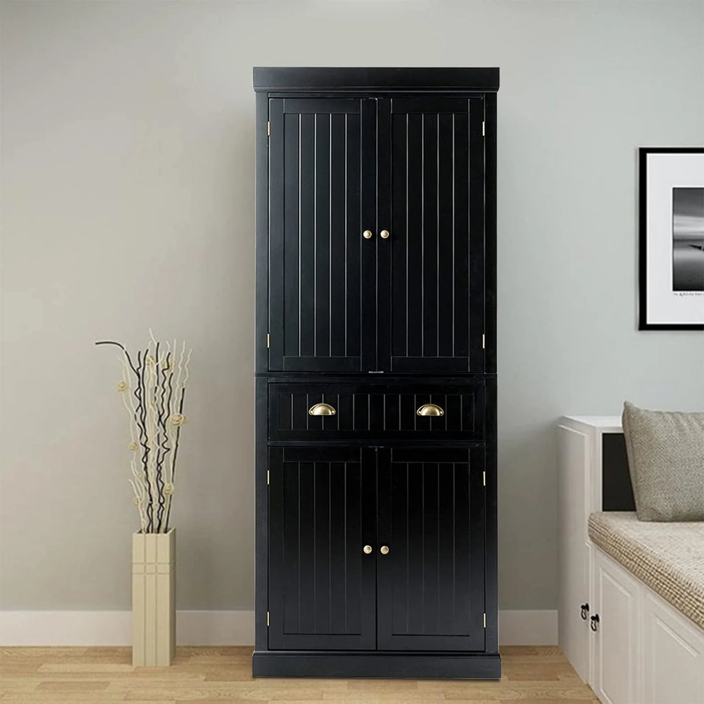 Tangkula Freestanding Cupboard Traditional Adjustable