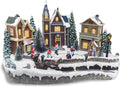 Large Animated Christmas Village Skating Town - Lighted Resin Musical Snow Scene