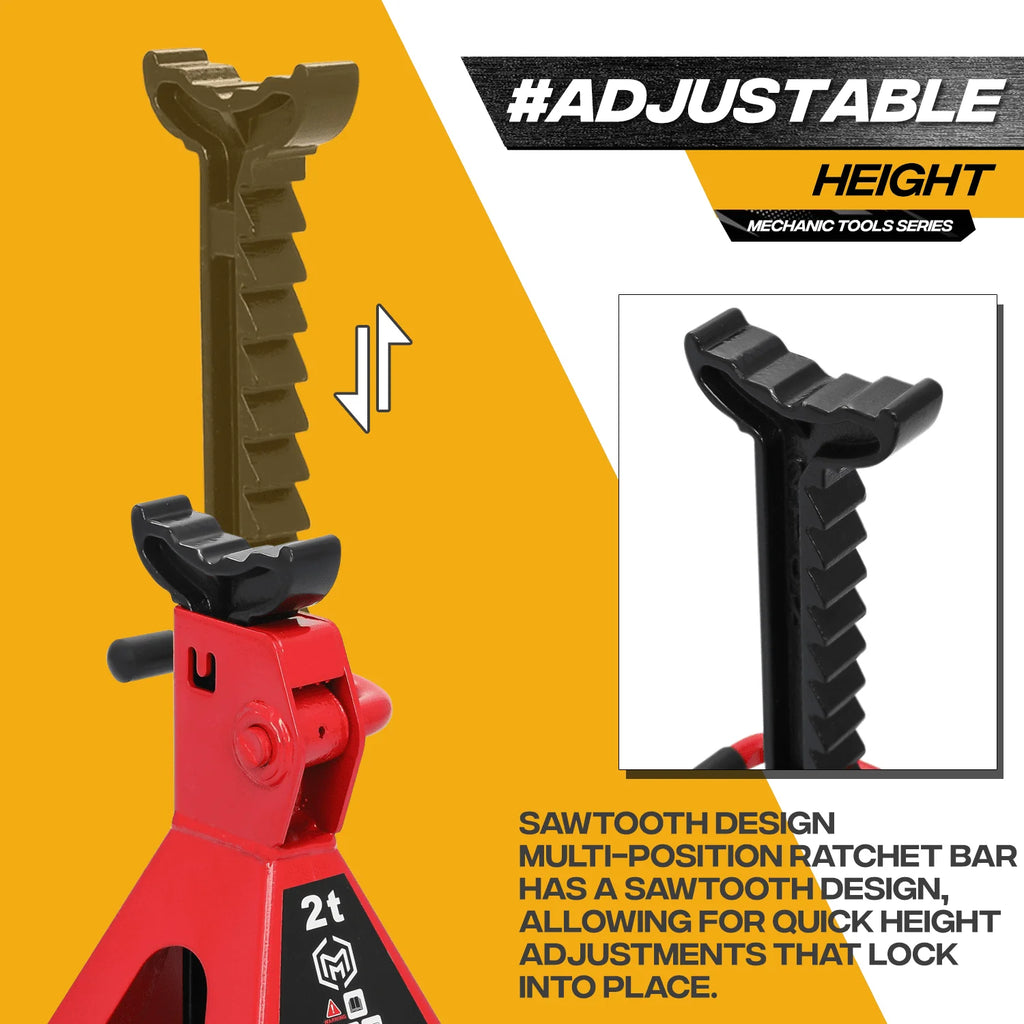 M-AUTO 3PC Jack & Stands Set Heavy Duty Manual Floor Jack with 2 Jack Stands, 2 Ton Capacity Trolley (4,000 lb), Black