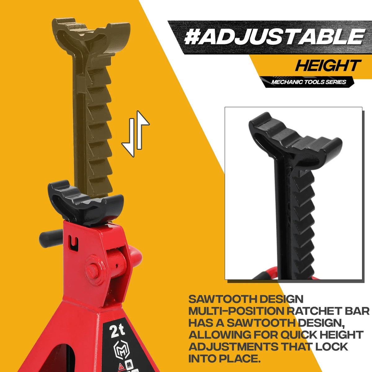 M-AUTO 3PC Jack & Stands Set Heavy Duty Manual Floor Jack with 2 Jack Stands, 2 Ton Capacity Trolley (4,000 lb), Black