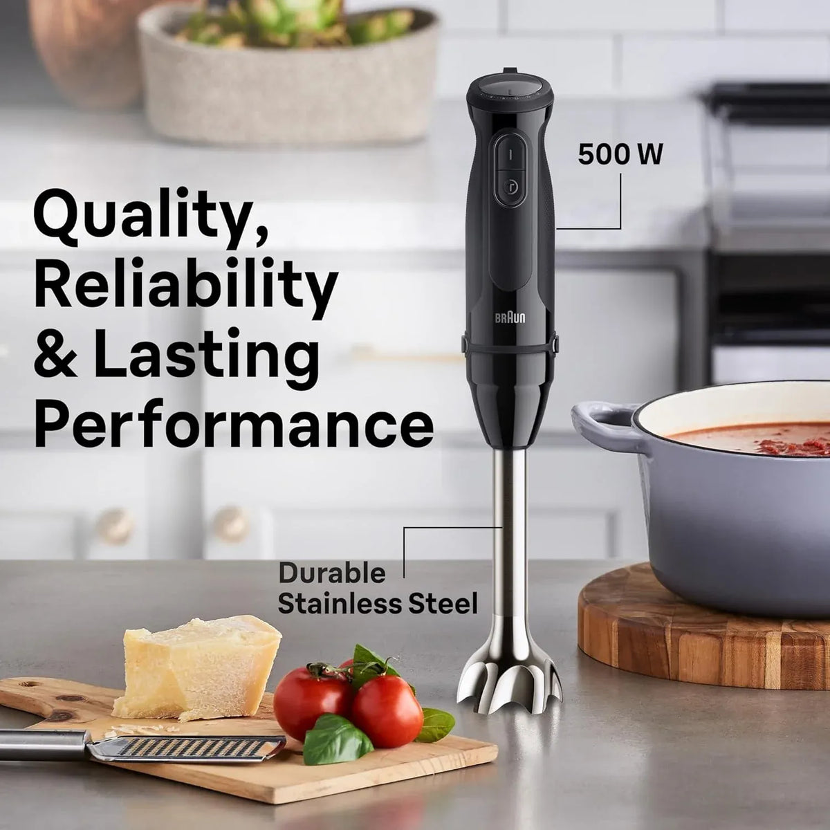 Braun MQ50202M MultiQuick 5 Vario Hand Blender, Black