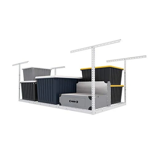 FLEXIMOUNTS 3x6 Overhead Garage Storage Adjustable Ceiling Storage Rack, 72 Length x 36 Width x 40 Height, Black
