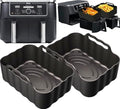 10QT Air Fryer Silicone Liners - Ninja DZ401/DZ550 Premium Rectangular Air fryer Silicone Pot Baking Tray for Ninja Dual DZ401/DZ550 Reusable Replacement Basket | 2PCS