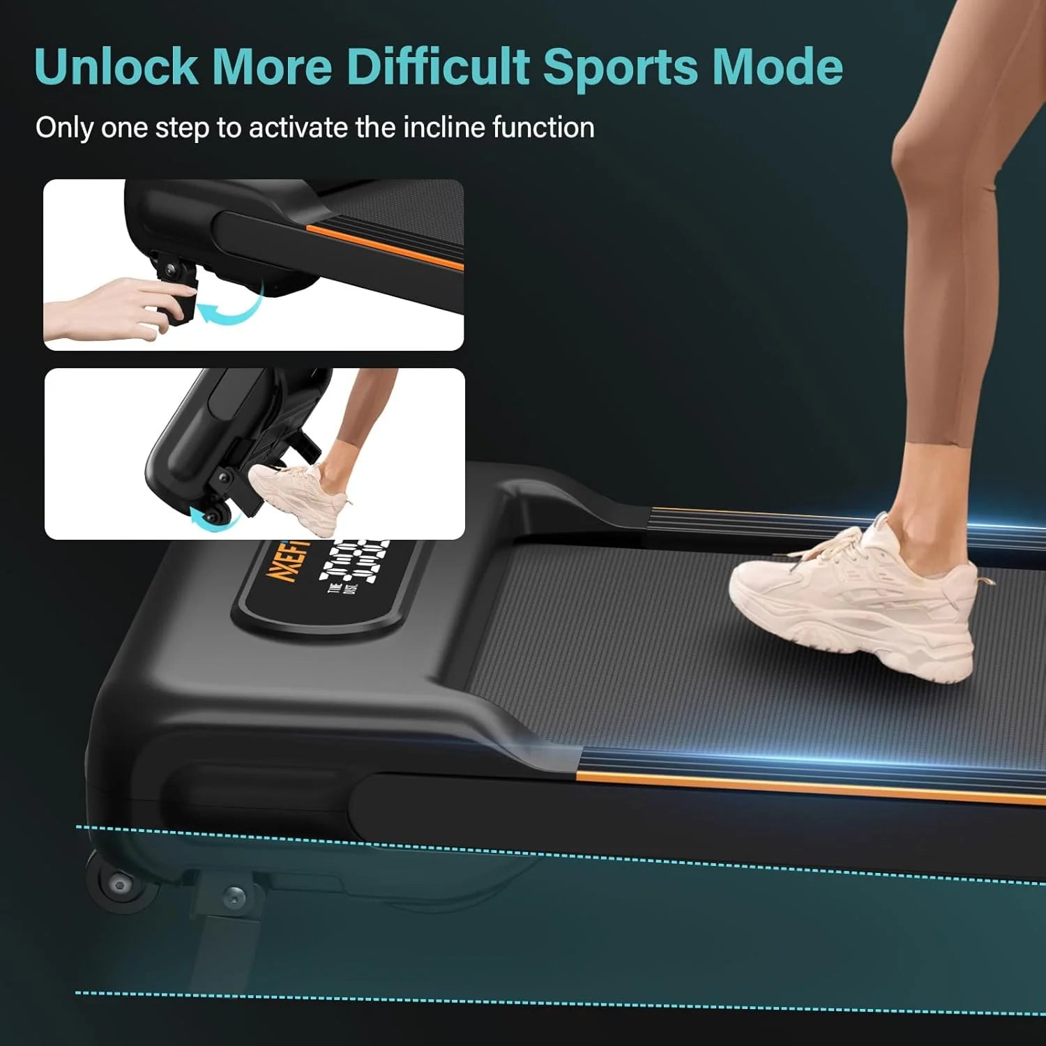 2.5 HP Portable Treadmill with Inclined Walking Pad, Panel and Remote, 4-in-1 Walking Treadmill, 265 lb Capacity